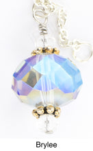 Load image into Gallery viewer, Brylee - view showing a closeup of the crystal. iBella® Scarf Slide Sets with Interchangeable Beads. Jewelry sets.