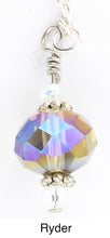 Load image into Gallery viewer, Ryder - view showing a closeup of the crystal. iBella® Scarf Slides and scarf slide sets, jewelry sets.