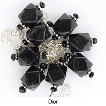 Load image into Gallery viewer, A view of multiple beads of the black pendant. iBella® Scarf Slides and scarf slide sets, jewelry sets.