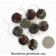 Load image into Gallery viewer, iBella® photo of bloodstone pendants showing the pendants can vary. iBella® Scarf Slides and scarf slide sets, jewelry sets.