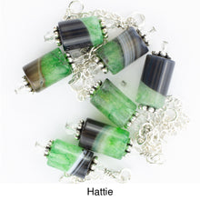 Load image into Gallery viewer, Scarf slide set extra pendant titled Hattie- view showing a closeup of several of the beads. iBella® Scarf Slides and scarf slide sets, jewelry sets.