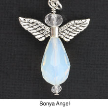 Load image into Gallery viewer, iBella® Scarf slide jewelry set extra crystal titled Sonya Angel - view showing a closeup of the crystal. iBella® Scarf Slides and scarf slide sets, jewelry sets.