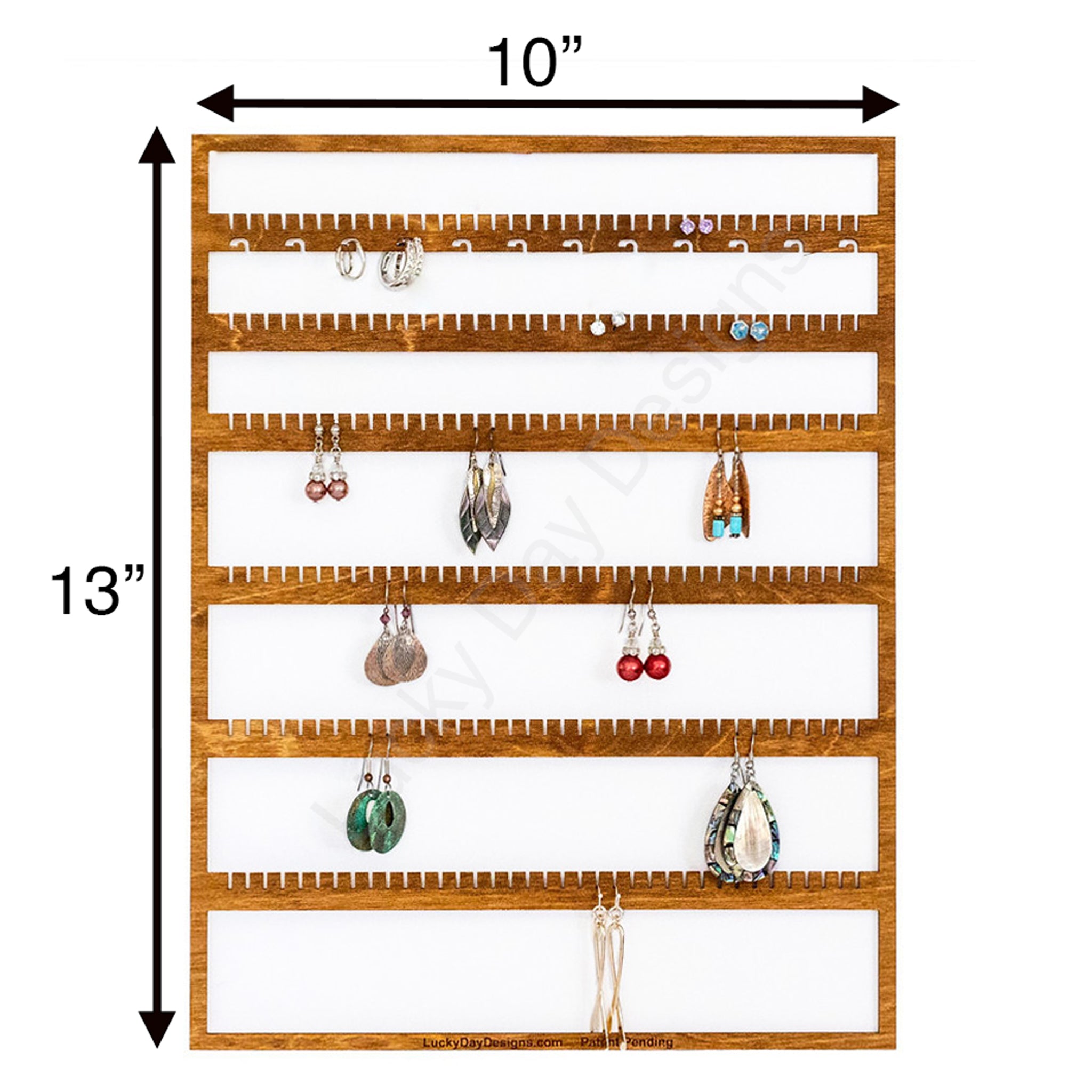 Earring Holder Slat, 13-inch, wood, 9 colors, 3 styles – Lucky Day Designs,  iOrganize®, iBella®