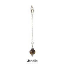 Load image into Gallery viewer, Scarf slide set extra glass pearl titled Janelle - view showing the pearl hanging.