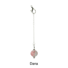 Load image into Gallery viewer, Scarf slide jewelry set extra pearl titled Dana - view showing the pearl hanging.