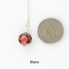 Load image into Gallery viewer, Scarf slide jewelry set extra pearl titled Blaire - view showing the pearl laying next to a quarter for size reference.