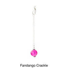 Load image into Gallery viewer, Scarf slide jewelry set extra pearl titled Fandango Crackle - view showing the pearl hanging.