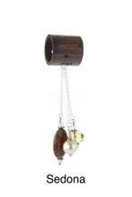 Load image into Gallery viewer, iBella® scarf slide jewelry set named Sedona - scarf slide set bead combination with the Jasper pendant. This scarf slide set is pictured hanging. iBella® Scarf Slides and scarf slide sets, jewelry sets.