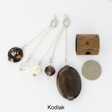 Load image into Gallery viewer, iBella® Scarf slide set named Kodiak - alternate view showing scarf slide set next to a quarter for sizing reference. iBella® Scarf Slides and scarf slide sets, jewelry sets.