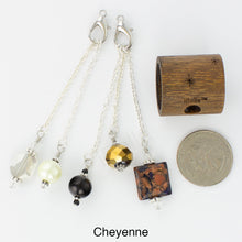 Load image into Gallery viewer, iBella® Scarf slide set named Cheyenne - alternate view showing scarf slide set next to a quarter for sizing reference. iBella® Scarf Slides and scarf slide sets, jewelry sets.