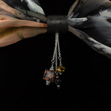 Load image into Gallery viewer, iBella® Scarf slide set named Cheyenne pictured hanging on a scarf. iBella® Scarf Slides and scarf slide sets, jewelry sets.