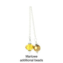 Load image into Gallery viewer, iBella® scarf slide jewelry set named Marlowe - view showing the crystals. iBella® Scarf Slides and scarf slide sets, jewelry sets.