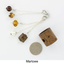 Load image into Gallery viewer, iBella® scarf slide jewelry set named Marlowe - shown laying next to a quarter. iBella® Scarf Slides and scarf slide sets, jewelry sets.