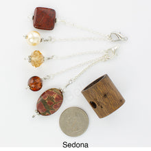 Load image into Gallery viewer, iBella® scarf slide jewelry set named Sedona - shown laying next to a quarter. iBella® Scarf Slides and scarf slide sets, jewelry sets.