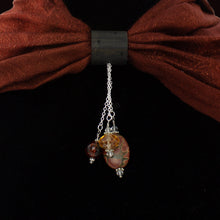 Load image into Gallery viewer, iBella® scarf slide jewelry set named Sedona pictured hanging on a scarf. iBella® Scarf Slides and scarf slide sets, jewelry sets.