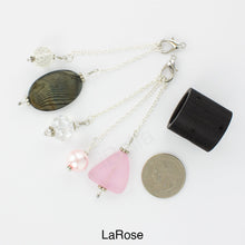 Load image into Gallery viewer, iBella® scarf slide jewelry set named LaRose - shown laying next to a quarter. iBella® Scarf Slides and scarf slide sets, jewelry sets.
