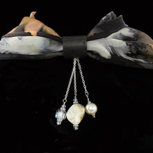 Load image into Gallery viewer, iBella® scarf slide jewelry set named Bellagio pictured hanging on a scarf. iBella® Scarf Slides and scarf slide sets, jewelry sets.