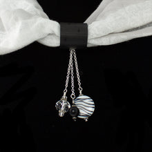 Load image into Gallery viewer, iBella® scarf slide jewelry set named Kenya pictured hanging on a scarf. iBella® Scarf Slides and scarf slide sets, jewelry sets.