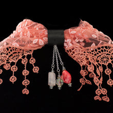Load image into Gallery viewer, iBella® scarf slide jewelry set named Sarasota pictured hanging on a scarf. iBella® Scarf Slides and scarf slide sets, jewelry sets.