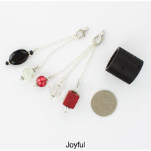 Load image into Gallery viewer, iBella® scarf slide jewelry set named Joyful - shown laying next to a quarter. iBella® Scarf Slides and scarf slide sets, jewelry sets.