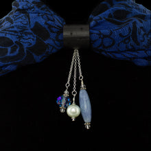 Load image into Gallery viewer, iBella® scarf slide jewelry set named Pacifica pictured hanging on a scarf. iBella® Scarf Slides and scarf slide sets, jewelry sets.