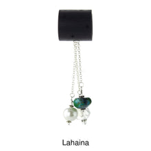 Load image into Gallery viewer, iBella® scarf slide jewelry set named Lahaina - alternate scarf slide set bead combination with the AAA pendant. This scarf slide is pictured hanging. iBella® Scarf Slides and scarf slide sets, jewelry sets.