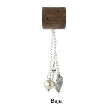 Load image into Gallery viewer, iBella® scarf slide jewelry set named Baja - alternate scarf slide set bead combination with the AAA pendant. This scarf slide is pictured hanging. iBella® Scarf Slides and scarf slide sets, jewelry sets.