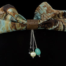 Load image into Gallery viewer, iBella« scarf slide jewelry set named Sausolito pictured hanging on a scarf. iBella® Scarf Slides and scarf slide sets, jewelry sets.