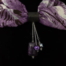 Load image into Gallery viewer, iBella® scarf slide jewelry set named Milan pictured hanging on a scarf. iBella® Scarf Slides and scarf slide sets, jewelry sets.