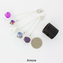 Load image into Gallery viewer, iBella® scarf slide jewelry set named Amore - shown laying next to a quarter. iBella® Scarf Slides and scarf slide sets, jewelry sets.