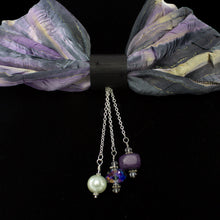 Load image into Gallery viewer, iBella® scarf slide jewelry set named Amore pictured hanging on a scarf. iBella® Scarf Slides and scarf slide sets, jewelry sets.