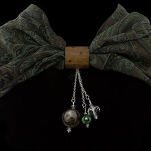 Load image into Gallery viewer, iBella® scarf slide jewelry set named Calgary pictured hanging on a scarf. iBella® Scarf Slides and scarf slide sets, jewelry sets.