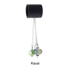 Load image into Gallery viewer, iBella® scarf slide jewelry set named Kauai - alternate scarf slide set bead combination with the AAA pendant. This scarf slide is pictured hanging. iBella® Scarf Slides and scarf slide sets, jewelry sets.