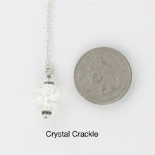 Load image into Gallery viewer, iBella® Scarf slide jewelry set extra pearl titled Crystal Crackle - view showing the pearl laying next to a quarter for size reference.
