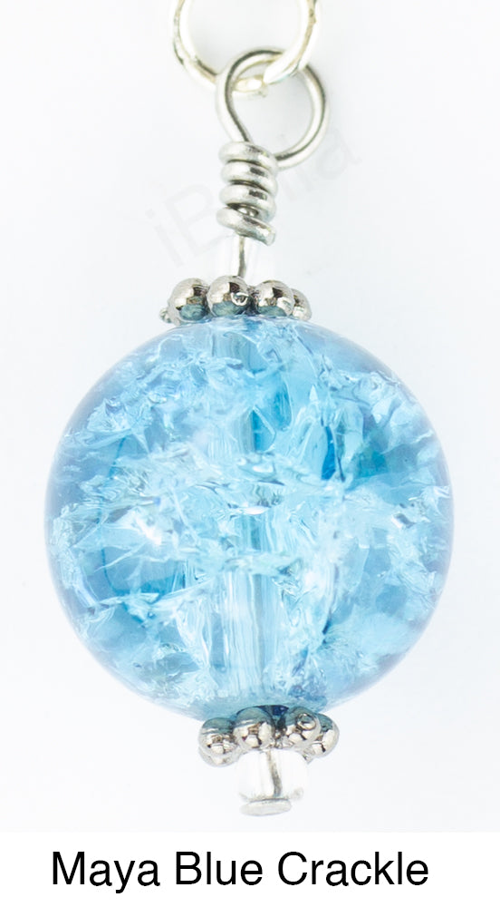 iBella® Scarf slide jewelry set extra bead - pearl - Maya Blue