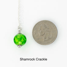 Load image into Gallery viewer, iBella® Scarf slide jewelry set extra pearl titled Shamrock Crackle - view showing the pearl laying next to a quarter for size reference.
