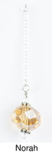 Load image into Gallery viewer, iBella® Scarf slide jewelry set extra crystal titled Norah - view showing the crystal hanging.  iBella® Scarf Slides and scarf slide sets, jewelry sets.
