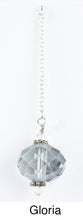Load image into Gallery viewer, iBella® Scarf slide jewelry set extra crystal titled Gloria - view showing the crystal hanging.  iBella® Scarf Slides and scarf slide sets, jewelry sets.
