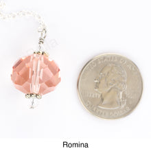 Load image into Gallery viewer, iBella® Scarf slide jewelry set extra crystal titled Romina - view showing the crystal laying next to a quarter.  iBella® Scarf Slides and scarf slide sets, jewelry sets.
