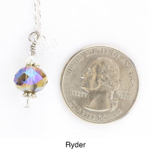 Load image into Gallery viewer, iBella® Scarf slide jewelry set extra crystal titled Ryder - view showing the crystal laying next to a quarter for size reference.  iBella® Scarf Slides and scarf slide sets, jewelry sets.
