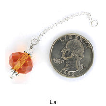 Load image into Gallery viewer, Scarf slide set extra crystal titled Lia - view showing the crystal laying next to a quarter for size reference.  Bella® Scarf Slides and scarf slide sets, jewelry sets.
