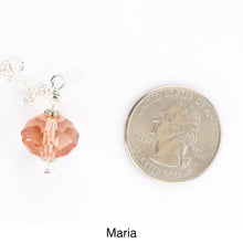 Load image into Gallery viewer, iBella® Scarf slide jewelry set extra crystal titled Maria - view showing the crystal laying next to a quarter for size reference.  iBella® Scarf Slides and scarf slide sets, jewelry sets.
