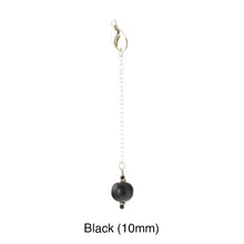 Load image into Gallery viewer, Scarf slide jewelry set extra pearl titled Black (10mm) - view showing the pearl hanging.

