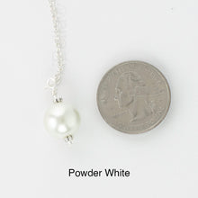 Load image into Gallery viewer, Scarf slide jewelry set extra pearl titled Powder White - view showing the pearl laying next to a quarter for size reference.
