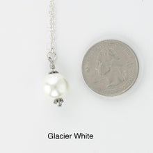 Load image into Gallery viewer, Scarf slide jewelry set extra pearl titled Glacier White - view showing the pearl laying next to a quarter for size reference.
