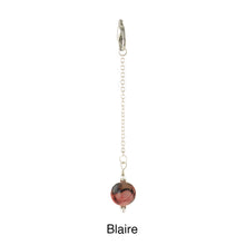 Load image into Gallery viewer, Scarf slide jewelry set extra pearl titled Blaire - view showing the pearl hanging.
