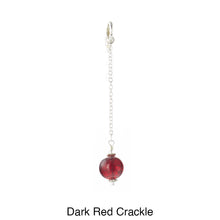 Load image into Gallery viewer, Scarf slide jewelry set extra pearl titled Dark Red Crackle - view showing the pearl hanging.

