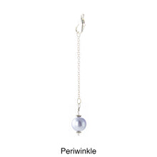 Load image into Gallery viewer, Scarf slide jewelry set extra pearl titled Periwinkle Blue - view showing the pearl hanging.
