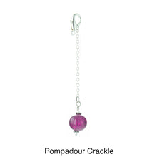 Load image into Gallery viewer, Scarf slide jewelry set extra pearl titled Pompadour Crackle - view showing the pearl hanging.

