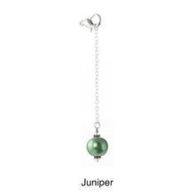 Load image into Gallery viewer, Scarf slide jewelry set extra pearl titled Juniper - view showing the pearl hanging.
